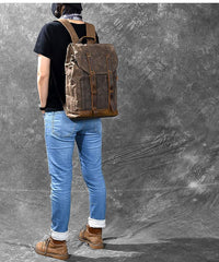 Waxed Canvas Leather Mens 15