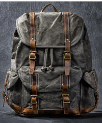 Waxed Canvas Leather Mens Womens 16