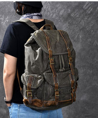 Waxed Canvas Leather Mens Womens 16