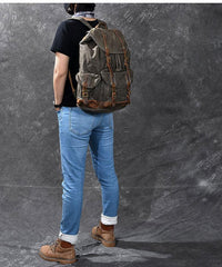 Waxed Canvas Leather Mens Womens 16