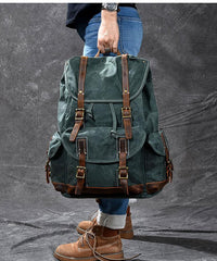 Waxed Canvas Leather Mens Womens 16