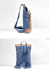 Cool Canvas Leather Mens Womens British 14'' Style College Computer Backpack Travel Backpack for Men