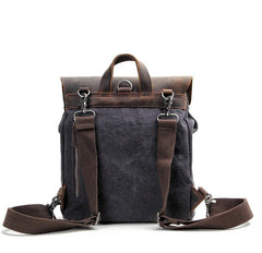 Cool Canvas Leather Mens Womens White Small College Computer Backpack Green Travel Backpack for Men