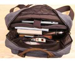 Cool Waxed Canvas Leather Mens Waterproof 15'' Backpack Gray Travel Backpack Hiking Backpack for Men