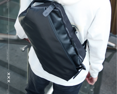 Cool OXFORD CLOTH PVC PU Men's Casual Sling Bag One Shoulder Backpack For Men
