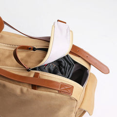 Cool Canvas PU Men's Casual Travel Shoulder Bag Travel Handbag Small Weekender Bag For Men