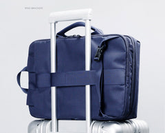 Cool PVC Canvas Men's Blue Messenger Bag Travel Backpack 15.5'' Black Handbag For Men