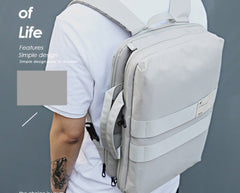 Cool PVC Canvas Men's Blue Messenger Bag Travel Backpack 15.5'' Black Handbag For Men