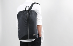 Cool PVC Water Repellent Fabric Men's Black Travel Backpack Large 15.6'' Backpack Laptop Backpack For Men