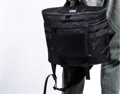Cool Nylon Cloth Men's Black Large One Shoulder Backpack Chest Bag For Men