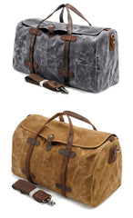 Casual Waxed Canvas Mens Large Travel Waterproof Weekender Bag Shoulder Duffle Bag for Men