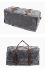 Casual Waxed Canvas Mens Large Travel Waterproof Weekender Bag Shoulder Duffle Bag for Men