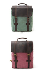Vintage Canvas Mens Womens Large Pink College Backpack 14'' Green Travel Backpack Computer Backpack For Men