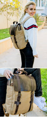 Vintage Canvas Mens Womens Large Pink College Backpack 14'' Green Travel Backpack Computer Backpack For Men