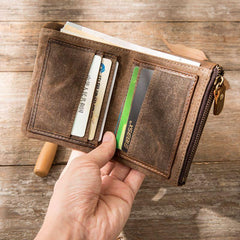 Cool Canvas Mens Small Wallet Bifold Vintage billfold Wallets for Men