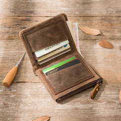 Cool Canvas Mens Small Wallet Bifold Vintage billfold Wallets for Men