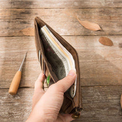 Cool Canvas Mens Small Wallet Bifold Vintage billfold Wallets for Men