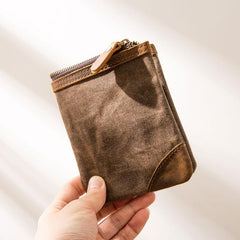 Cool Canvas Mens Small Wallets Bifold Vintage billfold Wallet for Men