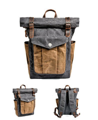 Cool Canvas Retro Mens Large Waterproof Travel Bag Computer Bag Student Backpack for Men