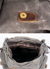 Cool Waxed Canvas Mens Waterproof 15'' Travel Backpack Hiking Backpack for Men