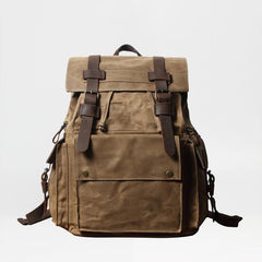 Cool Waxed Canvas Retro Mens Black Large 15‘’ Travel Backpack Computer Backpack Hiking Backpack for Men