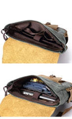 Cool Waxed Canvas Mens Womens Waterproof Large Travel Backpack 15'' Computer Hiking Backpack for Men