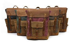 Cool Waxed Canvas Mens Womens Waterproof Large Travel Backpack 15'' Computer Hiking Backpack for Men