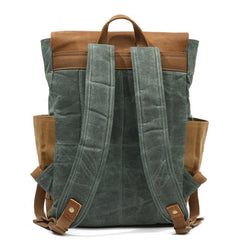 Cool Waxed Canvas Mens Womens Waterproof Large Travel Backpack 15'' Computer Hiking Backpack for Men