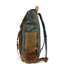 Cool Waxed Canvas Mens Womens Waterproof Large Travel Backpack 15'' Computer Hiking Backpack for Men