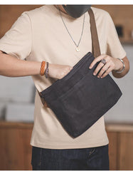 Cool Casual Canvas Men's Gray Side Bag Postman Bag Messenger Bag For Men