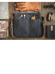 Cool Casual Canvas Men's Gray Side Bag Postman Bag Messenger Bag For Men