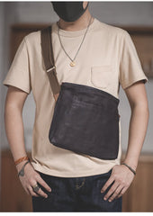 Cool Casual Canvas Men's Gray Side Bag Postman Bag Messenger Bag For Men