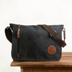 Cool Casual Canvas Womens Mens Side Bag 14'' Shoulder Bag Khaki Messenger Bag For Men