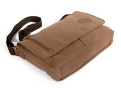 Cool Casual Canvas Womens Mens Side Bag 14'' Shoulder Bag Khaki Messenger Bag For Men