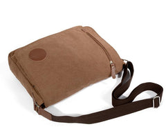 Cool Casual Canvas Womens Mens Side Bag 14'' Shoulder Bag Khaki Messenger Bag For Men