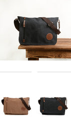 Cool Casual Canvas Womens Mens Side Bag 14'' Shoulder Bag Khaki Messenger Bag For Men