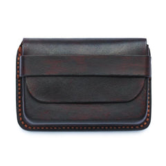Cool Coffee Leather Mens Business Card Holder Coin Purse Small Change Wallet For Men