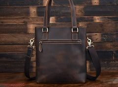Cool Black Coffee Leather Tote Work Bag Handbag Briefcase Shoulder Bag For Men