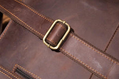 Cool Coffee Leather Mens Briefcase 14inch Laptop Bag Work Handbag Business Bag for Men