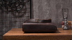 Cool Coffee Leather Mens Briefcase 15inch Laptop Bag Work Handbag Business Bag for Men