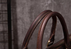 Cool Coffee Leather Mens Briefcase 15inch Laptop Bag Work Handbag Business Bag for Men