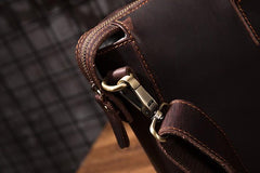 Cool Coffee Leather Mens Briefcase 15inch Laptop Bag Work Handbag Business Bag for Men