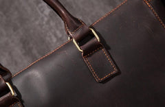 Cool Coffee Leather Mens Briefcase 15inch Laptop Bag Work Handbag Business Bag for Men