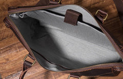 Cool Coffee Leather Mens Briefcase 15inch Laptop Bag Work Handbag Business Bag for Men