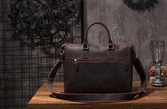 Cool Coffee Leather Mens Briefcase 15inch Laptop Bag Work Handbag Business Bag for Men
