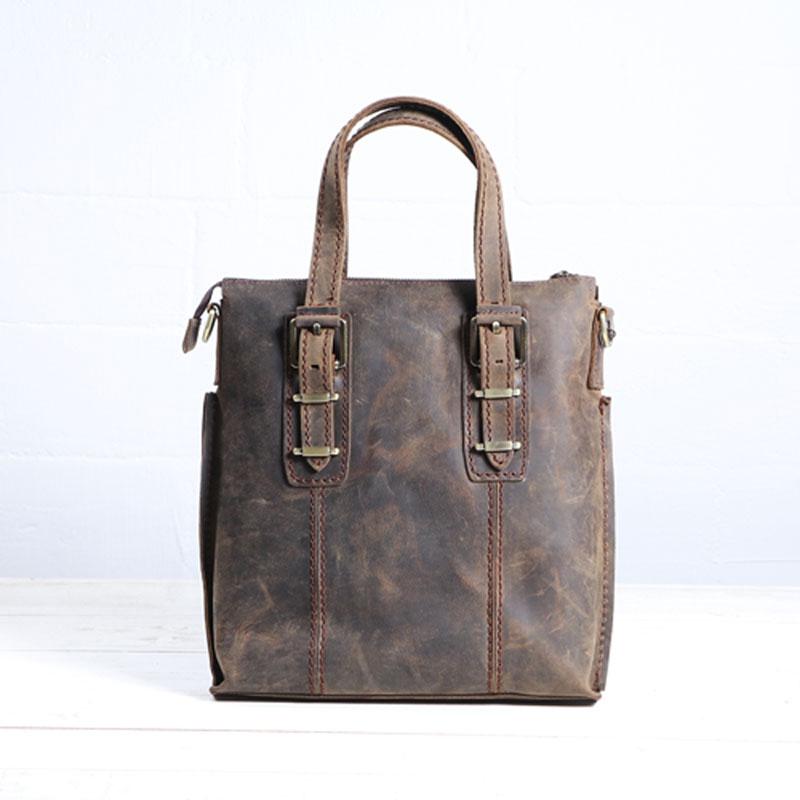 Cool Coffee Leather Mens Briefcase Work Bag Laptop Bag Business Bag for Men