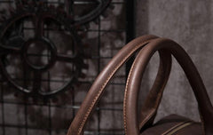 Cool Coffee Leather Mens Briefcase Work Handbag 15inch Laptop Bag Business Bag for Men