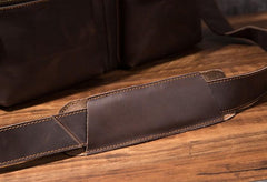 Cool Coffee Leather Mens Briefcase Work Handbag 15inch Laptop Bag Business Bag for Men