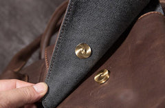 Cool Coffee Leather Mens Briefcase Work Handbag 15inch Laptop Bag Business Bag for Men