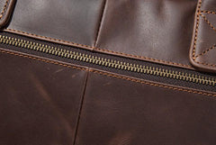 Cool Coffee Leather Mens Briefcase Work Handbag 15inch Laptop Bag Business Bag for Men